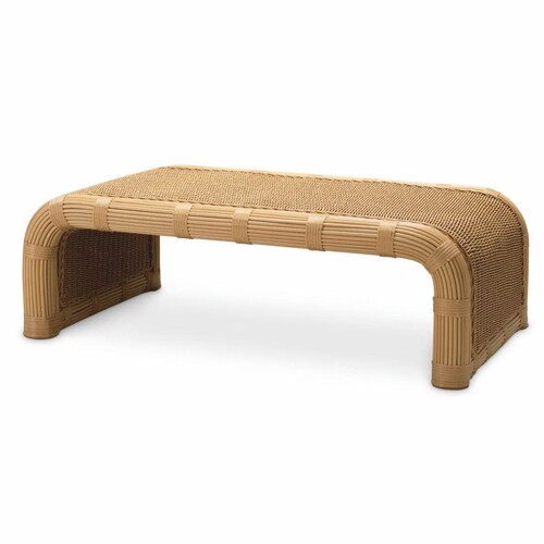 Casa Padrino Luxus Gartentisch Honigfarben 125 cm - Outdoor Garten Couchtisch