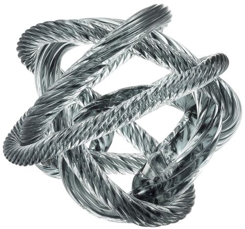 Casa Padrino Luxus Glas Deko Nautisches Pier Seil Grau Blau 20 x 20 x H. 20 cm - B�ro Schreibtisch Wohnzimmer Deko Accessoires