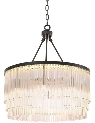 Casa Padrino Luxus Kronleuchter Bronzefarben  60 x H. 68 cm - Edler Wohnzimmer Kronleuchter - Luxus Qualit�t