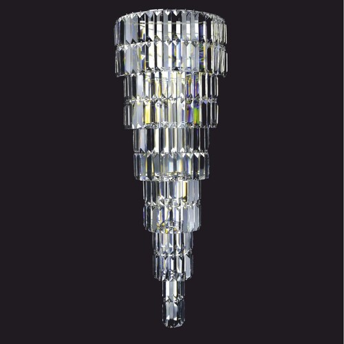 Casa Padrino Luxus Kristallglas Kronleuchter Silber H. 90 cm - Luxus Leuchten