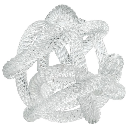 Casa Padrino Luxus Glas Deko Nautisches Pier Seil 15 x 15 x H. 15 cm - B�ro Schreibtisch Wohnzimmer Deko Accessoires