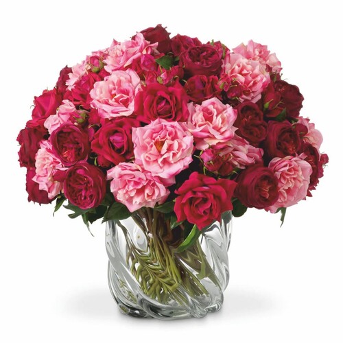 Casa Padrino Luxus Deko Rosenstrau� Rot / Rosa / Gr�n  70 cm - Luxus Qualit�t