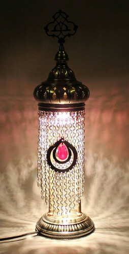 Casa Padrino Luxus Tischleuchte Bronze / Pink  20 x H. 75 cm - Runde Schreibtischleuchte - Designer Deko Tischleuchten - Luxus Tischleuchten - Luxus Deko Leuchten