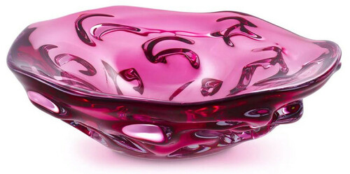 Casa Padrino Luxus Glasschale Rosa  27,5 x H. 7 cm - Mundgeblasene Deko Glas Obstschale - Glas Deko Accessoirs - Luxus Kollektion