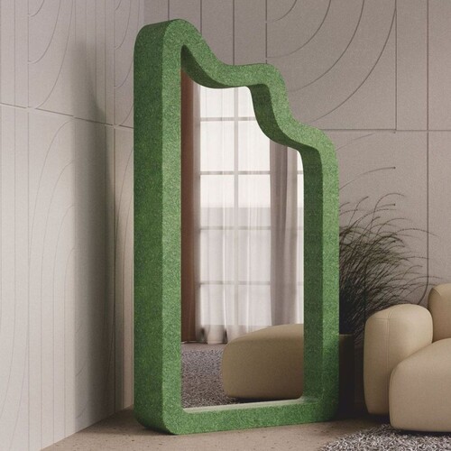 Casa Padrino Luxus Gussbeton Standspiegel Gr�n 101 x H. 200 cm - Hotel & Garten M�bel