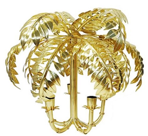 Casa Padrino Designer H�ngeleuchte Palme Antik Messing 63 x 63 x H. 57 cm - Edelstahl Pendelleuchte - Wohnzimmer Lampe