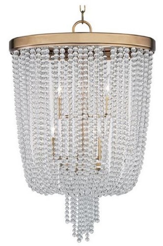 Casa Padrino Luxus H�ngeleuchte Antik Messingfarben  46,4 x H. 70,5 cm - Runde Pendelleuchte mit Kristallglas