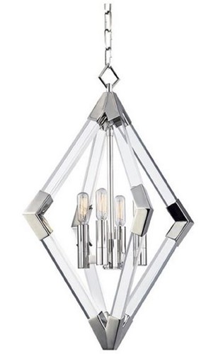 Casa Padrino Luxus H�ngeleuchte Silber 43,8 x 43,8 x H. 61 cm - Pendelleuchte mit Acryl-Diamantrahmen und Metallakzenten