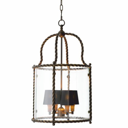 Casa Padrino Luxus H�ngeleuchte Bronze / Schwarz H. 72,5 cm - Luxus Qualit�t