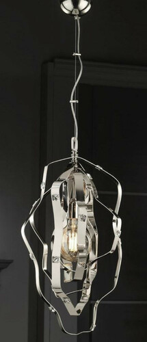 Casa Padrino Luxus H�ngeleuchte Silber 34 x 34 x H. 68 cm - H�henverstellbare Messing H�ngelampe - Luxus Leuchten - Luxus Qualit�t