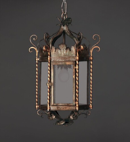 Casa Padrino Luxus H�ngeleuchte Laterne Gold  38 x H. 60 cm - Handgefertigte Laterne aus Schmiedeeisen - Luxus Kollektion - Edel & Prunkvoll
