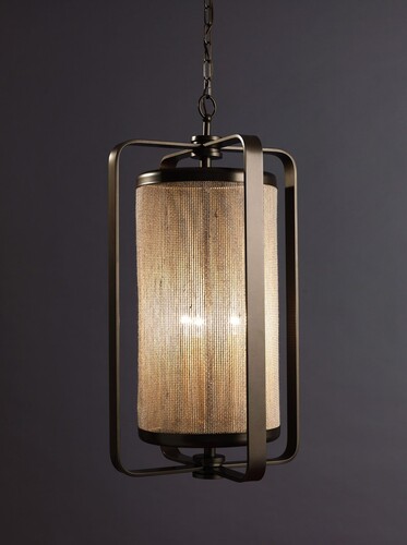 Casa Padrino Luxus H�ngeleuchte Laterne Messing Br�niert  45 x H. 70 cm - Handgefertigte Laterne aus Edelstahl - Luxus Kollektion - Edel & Prunkvoll