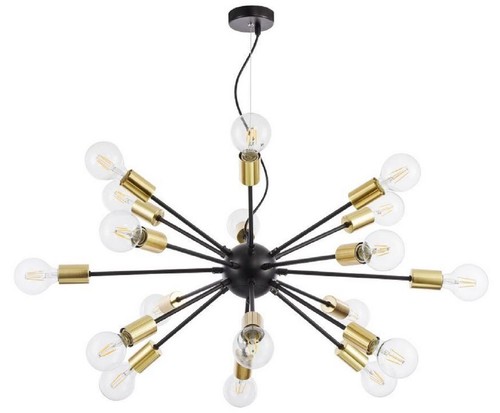 Casa Padrino Luxus H�ngeleuchte Schwarz / Messingfarben  98 x H. 74,2 cm - Hotel & Restaurant Lampe