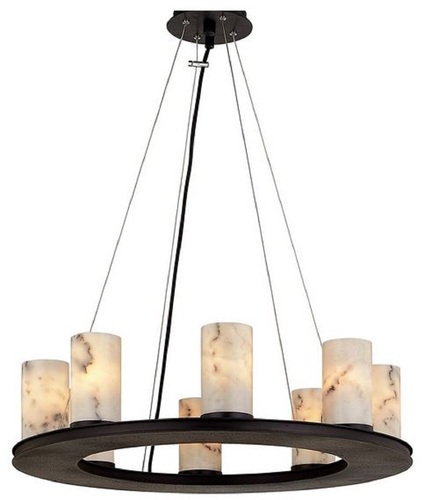 Casa Padrino Luxus H�ngeleuchte Schwarz / Wei�  63,5 x H. 19,1 cm - Runde Pendelleuchte mit Marmor Lampenschirmen