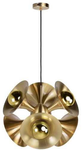 Casa Padrino Luxus H�ngeleuchte Messingfarben 55 x 55 x H. 53 cm - Messing Pendelleuchte - Wohnzimmer Lampe - Luxus Kollektion