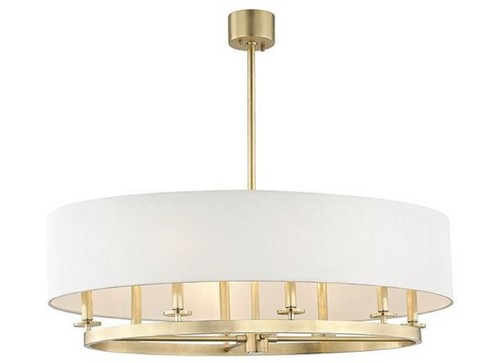 Casa Padrino Luxus H�ngeleuchte Antik Messingfarben / Cremefarben  51,4 x H. 29,9 cm - Runde Metall H�ngelampe mit Leinenstoff