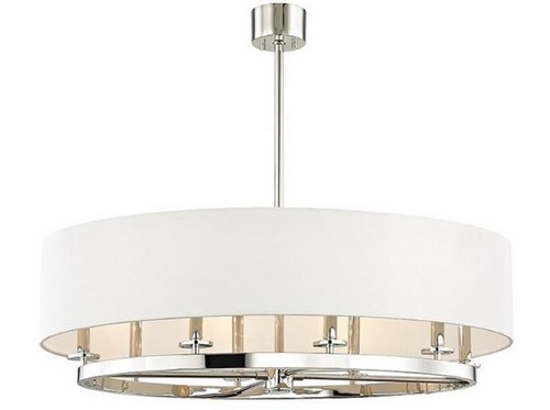 Casa Padrino Luxus H�ngeleuchte Silber / Cremefarben  51,4 x H. 29,9 cm - Runde Metall H�ngelampe mit Leinenstoff