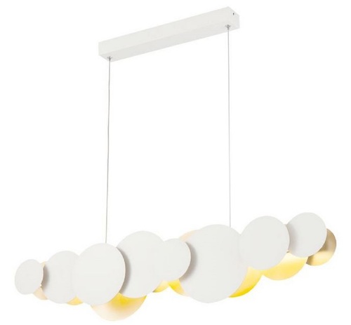 Casa Padrino Designer LED H�ngeleuchte Wei� / Gold 82 x 8 x H. 38 cm - Luxus Pendelleuchte