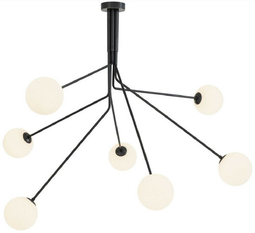 Casa Padrino Luxus Halogen Kronleuchter Bronzefarben / Wei� 192 x 192 x H. 85 cm - Moderner dimmbarer Kronleuchter mit runden Glas Lampenschirmen - Luxus Kollektion