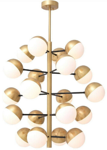 Casa Padrino Luxus Kronleuchter Antik Messingfarben / Wei�  94 x H. 90 cm - Wohnzimmer Kronleuchter - Hotel Kronleuchter - Luxus Qualit�t