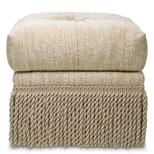 Casa Padrino Luxus Hocker Creme 53 x 53 x H. 47 cm - Wohnzimmer & Hotel Sitzhocker