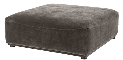 Casa Padrino Luxus Hocker Grau / Schwarz 109 x 109 x H. 42 cm - 4 eckiger Sitzhocker - Luxus M�bel