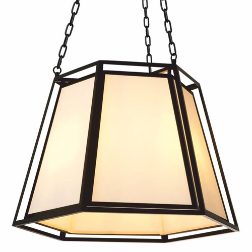 Casa Padrino Luxus H�ngeleuchte Schwarz / Creme H. 120,5 cm - Luxus Leuchten