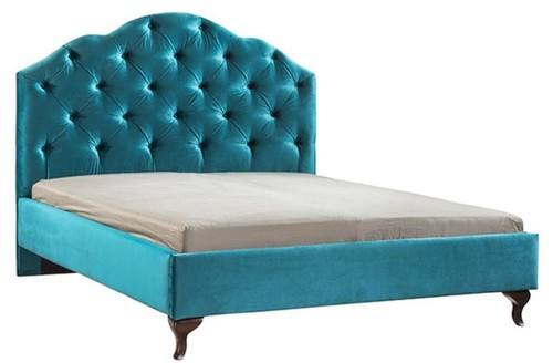 Casa Padrino Luxus Jugendstil Doppelbett T�rkis / Dunkelbraun 170 x 211 x H. 139 cm - Jugendstil Bett - Barock & Jugendstil Schlafzimmerm�bel