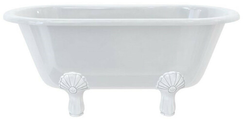 Casa Padrino Luxus Jugendstil Badewanne Wei� / Wei� 150 x 75 x H. 63,5 cm - Freistehende Retro Acryl Badewanne - Retro Badezimmer M�bel