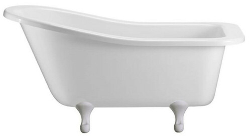 Casa Padrino Luxus Jugendstil Badewanne Wei� / Wei� 150 x 75 x H. 78 cm - Freistehende Retro Acryl Badewanne - Retro Badezimmer M�bel