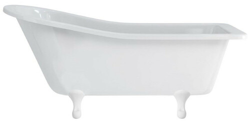 Casa Padrino Luxus Jugendstil Badewanne Wei� / Wei� 169 x 73 x H. 77 cm - Freistehende Retro Acryl Badewanne - Nostalgische Retro Badezimmer M�bel