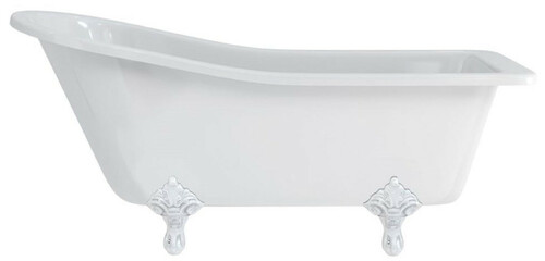 Casa Padrino Luxus Jugendstil Badewanne Wei� / Wei� 169 x 73 x H. 77 cm - Freistehende Retro Acryl Badewanne - Retro Badezimmer M�bel