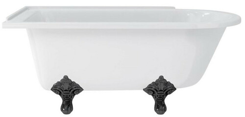 Casa Padrino Luxus Jugendstil Badewanne Wei� / Schwarz 150 x 75 x H. 65 cm - Freistehende Retro Acryl Badewanne - Nostalgische Retro Badezimmer M�bel