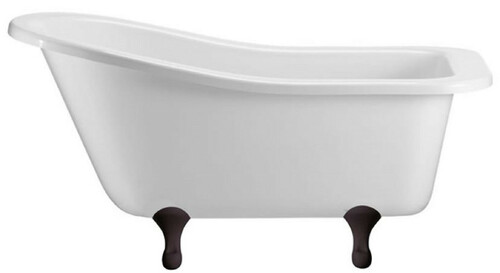 Casa Padrino Luxus Jugendstil Badewanne Wei� / Schwarz 150 x 75 x H. 78 cm - Freistehende Retro Acryl Badewanne - Retro Badezimmer M�bel