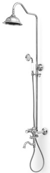 Casa Padrino Luxus Jugendstil Badewannenarmatur mit �berkopfbrause und Handbrause - Verschiedene Farben - Retro Badezimmer Duschgarnitur - Duscharmaturen Set