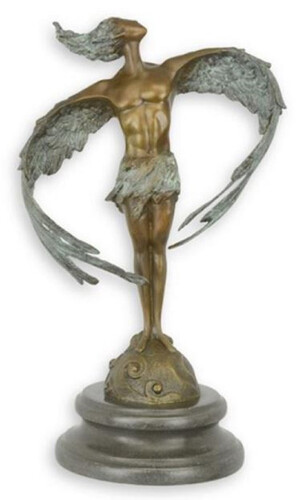 Casa Padrino Luxus Jugendstil Bronze Deko Skulptur Icarus H. 31,7 cm Icarus