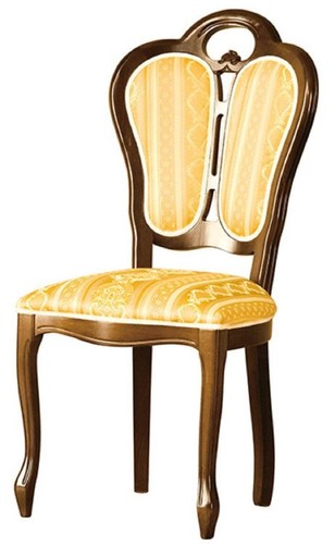 Casa Padrino Luxus Barock Esszimmerstuhl Braun / Wei� / Gold 48 x 43 x H. 104,5 cm - Barock Esszimmerm�bel