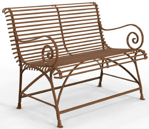 Casa Padrino Jugendstil Gartenbank 120 x 60 cm - Verschiedene Farben - Schmiedeeisen Garten & Terrassen Sitzbank mit R�ckenlehne und Armlehnen - Jugendstil Garten & Terrassen M�bel 