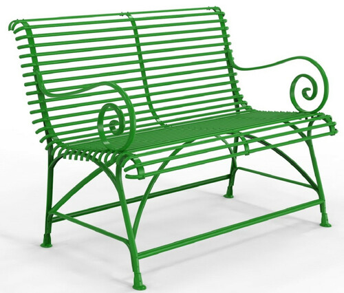 Casa Padrino Jugendstil Gartenbank 120 x 60 cm - Verschiedene Farben - Schmiedeeisen Garten & Terrassen Sitzbank mit R�ckenlehne und Armlehnen - Jugendstil Garten & Terrassen M�bel