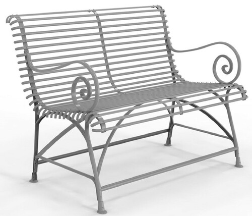 Casa Padrino Jugendstil Gartenbank 120 x 60 cm - Verschiedene Farben - Schmiedeeisen Garten & Terrassen Sitzbank mit R�ckenlehne und Armlehnen - Jugendstil Garten & Terrassen M�bel 