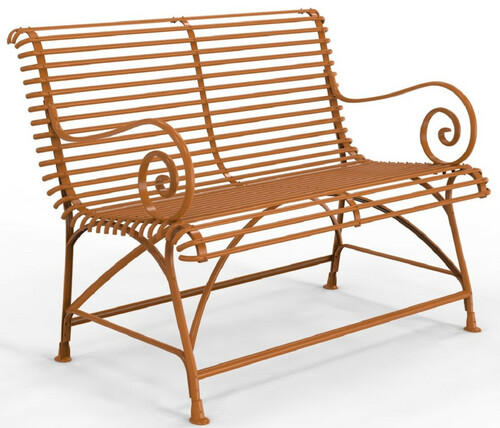 Casa Padrino Jugendstil Gartenbank 120 x 60 cm - Verschiedene Farben - Schmiedeeisen Garten & Terrassen Sitzbank mit R�ckenlehne und Armlehnen - Jugendstil Garten & Terrassen M�bel 