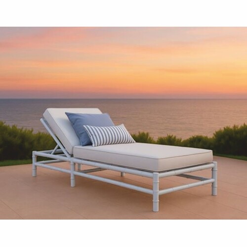 Casa Padrino Luxus Gartenliege Grau / Wei� 210 cm - Hotel & Garten M�bel