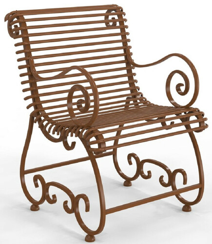 Casa Padrino Jugendstil Gartenstuhl mit Armlehnen 68 x 76 x H. 95,4 cm - Verschiedene Farben - Schmiedeeisen Garten & Terrassen Stuhl - Jugendstil Garten & Terrassen M�bel 