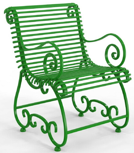 Casa Padrino Jugendstil Gartenstuhl mit Armlehnen 68 x 76 x H. 95,4 cm - Verschiedene Farben - Schmiedeeisen Garten & Terrassen Stuhl - Jugendstil Garten & Terrassen M�bel