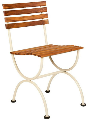 Casa Padrino Luxus Jugendstil Gartenstuhl Braun / Cremefarben 43 x 42 x H. 79 cm - Garten & Terrassen Stuhl - Jugendstil Garten & Terrassen M�bel