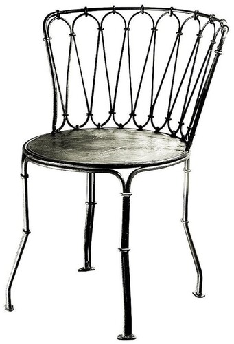 Casa Padrino Luxus Jugendstil Schmiedeeisen Gartenstuhl Silber H. 81 cm