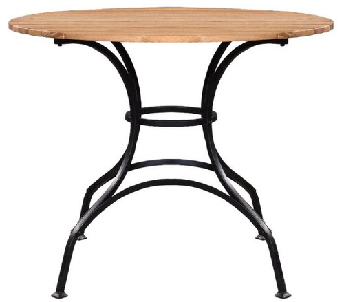 Casa Padrino Luxus Jugendstil Gartentisch Braun / Schwarz  100 x H. 78 cm - Runder Garten & Terrassen Tisch - Jugendstil Garten & Terrassen M�bel