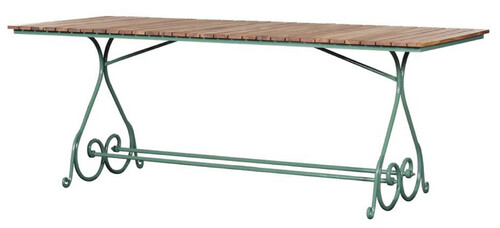 Casa Padrino Luxus Jugendstil Gartentisch Braun / Gr�n 200 x 80 x H. 73 cm - Rechteckiger Garten & Terrassen Tisch - Jugendstil Garten & Terrassen M�bel