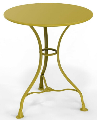 Casa Padrino Jugendstil Gartentisch  60 x H. 70 cm - Verschiedene Farben - Runder Schmiedeeisen Garten & Terrassen Tisch - Jugendstil Schmiedeeisen Garten & Terrassen M�bel 