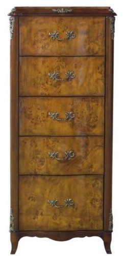 Casa Padrino Luxus Barock Kommode mit 5 Schubladen Hellbraun / Braun 56 x 36 x H. 128 cm - Barockm�bel